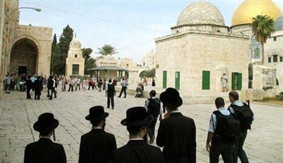 مستوطنون يقتحمون المسجد الأقصى وسط حراسة مشددة من الاحتلال الإسرائيلي