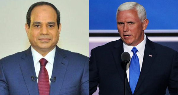 بنس للسيسي: مع مصر ضد الإرهاب