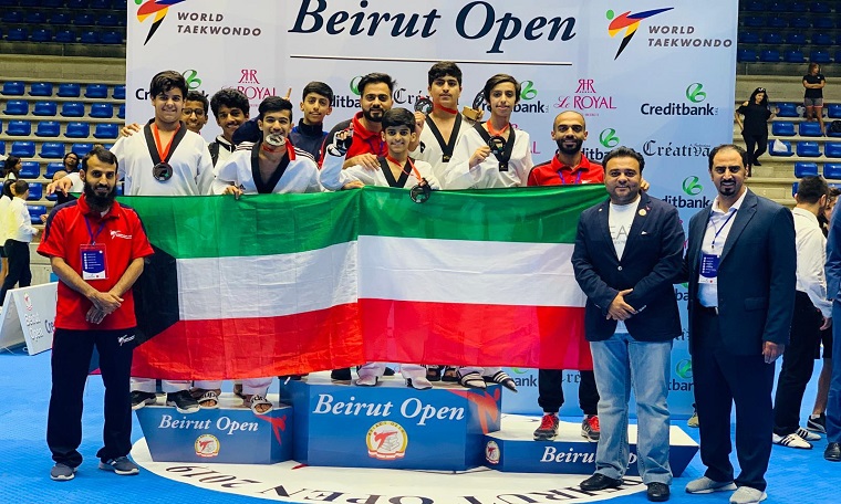 5 ميداليات كويتية في بطولة بيروت المفتوحة للتايكوندو