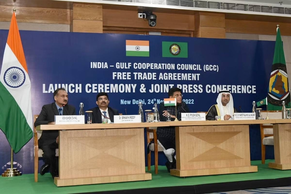 مجلس التعاون والهند يستأنفان مفاوضات اتفاقية التجارة الحرة   